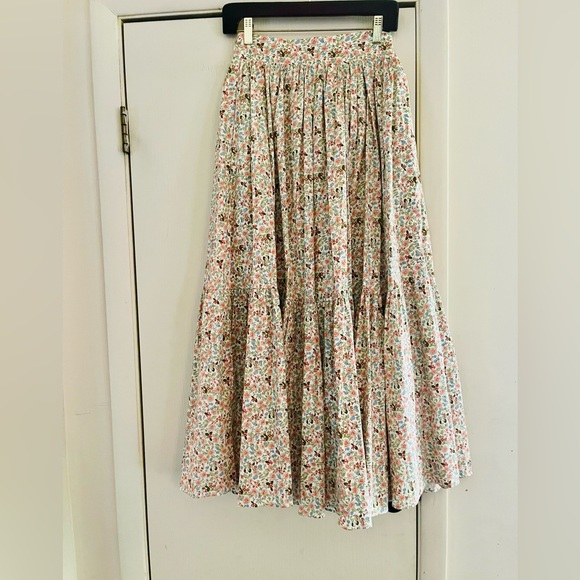 Cottagecore Farmers Daughter Hippie Boho Western Prairie Maxi Peasant Skirt M - Picture 1 of 9